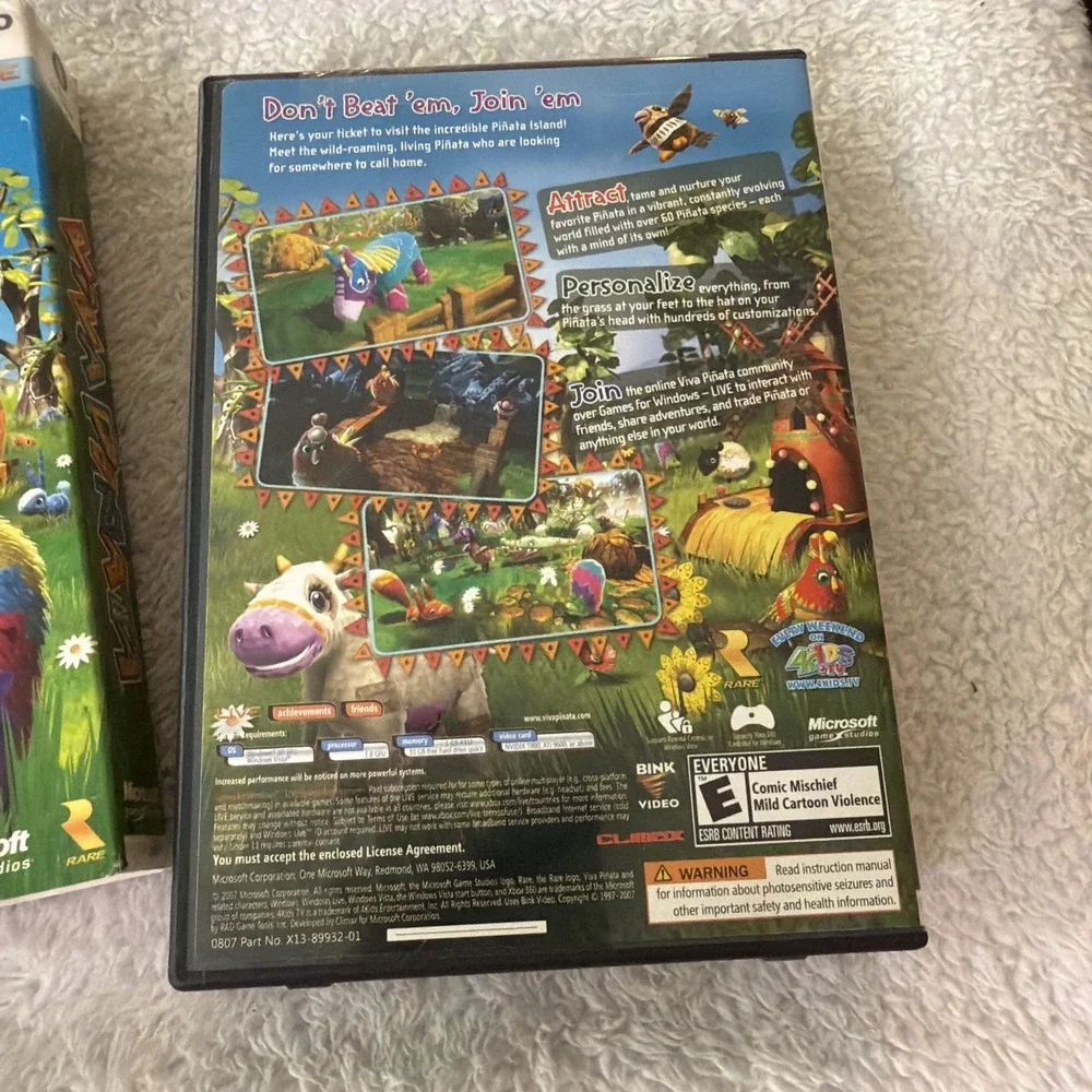 PC VIVA PINATA Game Disc 1 AND DISC 2 PC DVD ROM Sleeve Vtg Game